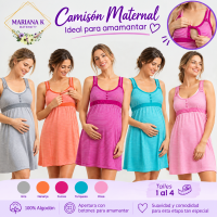 MARIANA K MATERNAL CAMISON A RAYAS IDEAL PARA AMAMANTAR C/BOTON T1/4